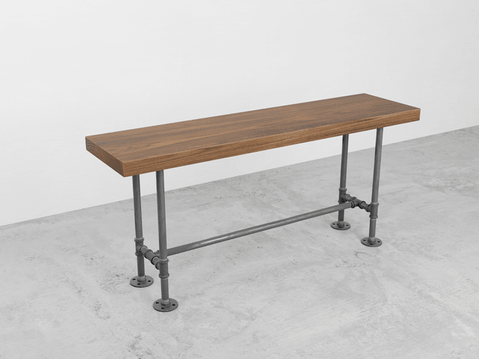 Modern industrial pipe and wood bench, Industrial chic bench - Woodartdeal