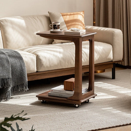 Walnut Mobile End Table