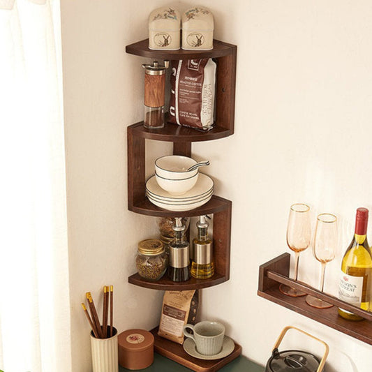 Wooden Corner Storage Shelf