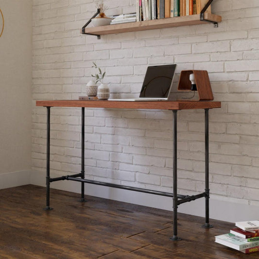 Rustic steel and wood desk, Rustic industrial desk - Woodartdeal