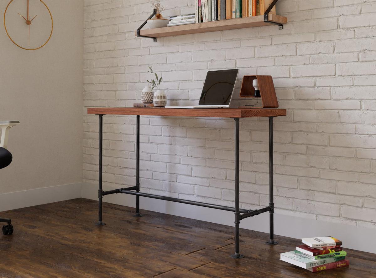 Rustic steel and wood desk, Rustic industrial desk - Woodartdeal