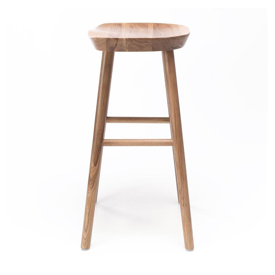 Solid Wood Curved Bar Stool - Woodartdeal