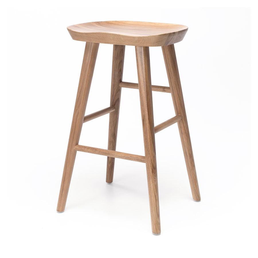 Solid Wood Curved Bar Stool - Woodartdeal