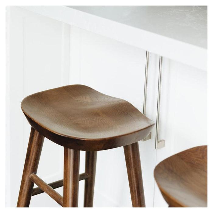 Solid Wood Curved Bar Stool - Woodartdeal