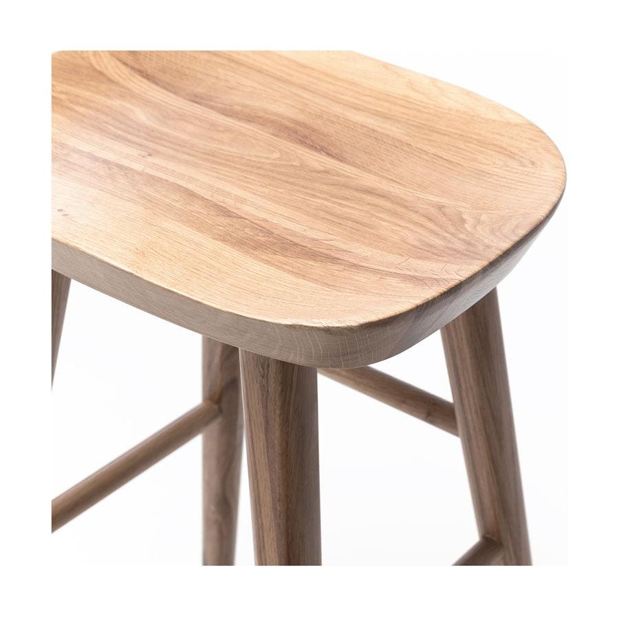 Solid Wood Curved Bar Stool - Woodartdeal