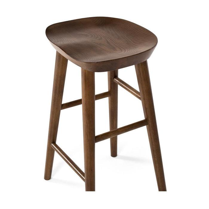 Solid Wood Curved Bar Stool - Woodartdeal