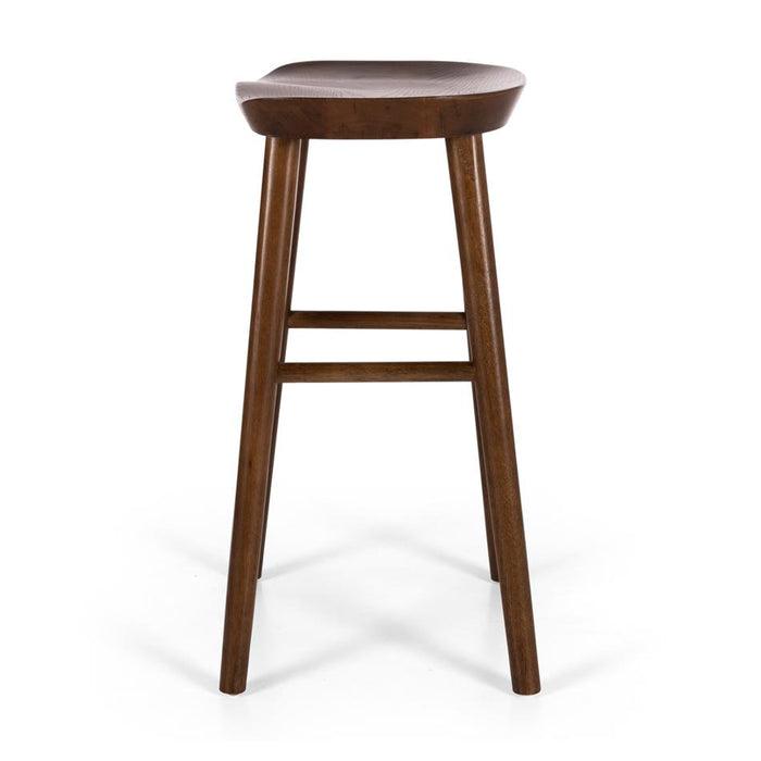 Solid Wood Curved Bar Stool - Woodartdeal