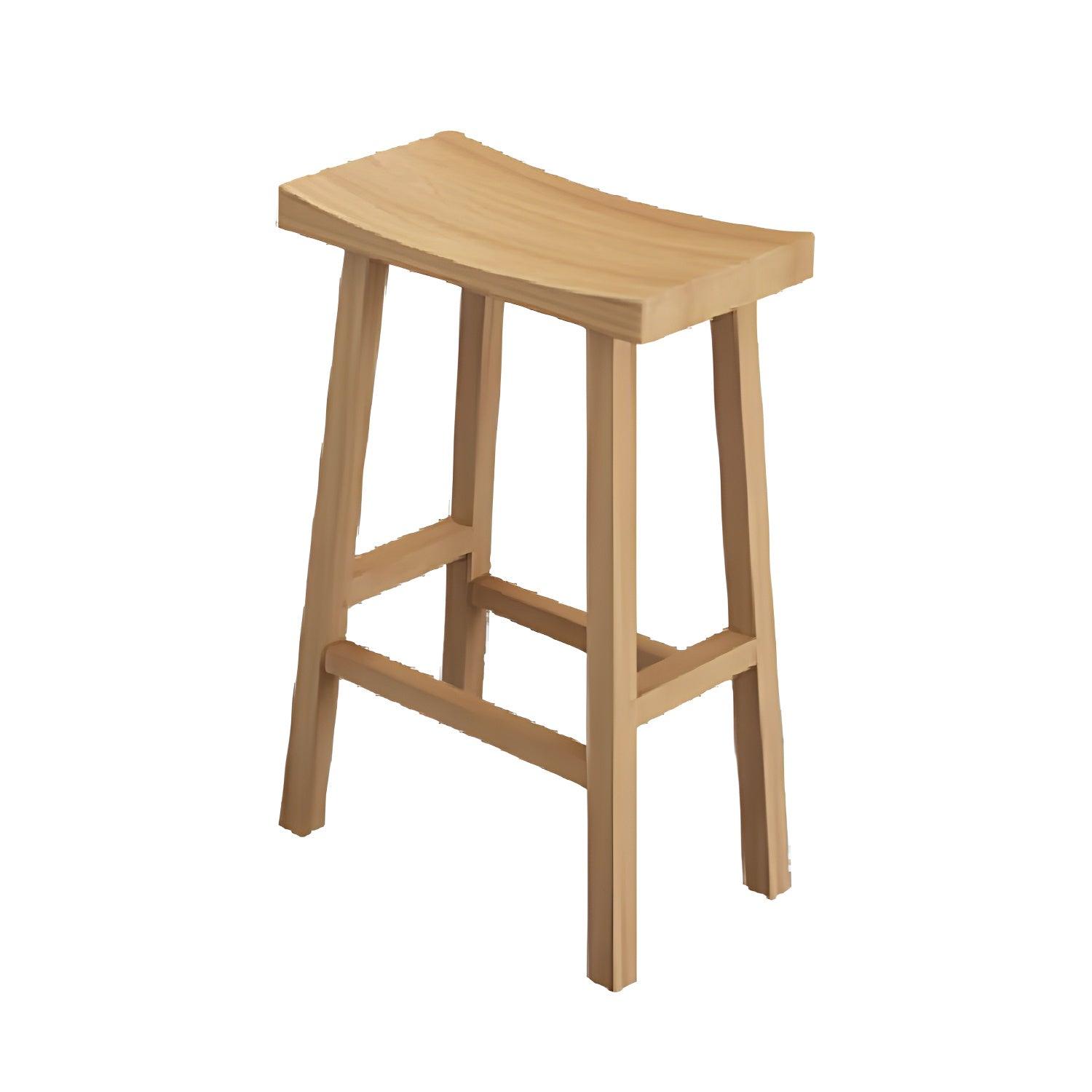 Solid Wood Saddle Seat Kitchen Counter Stool And Bar Stool - Woodartdeal