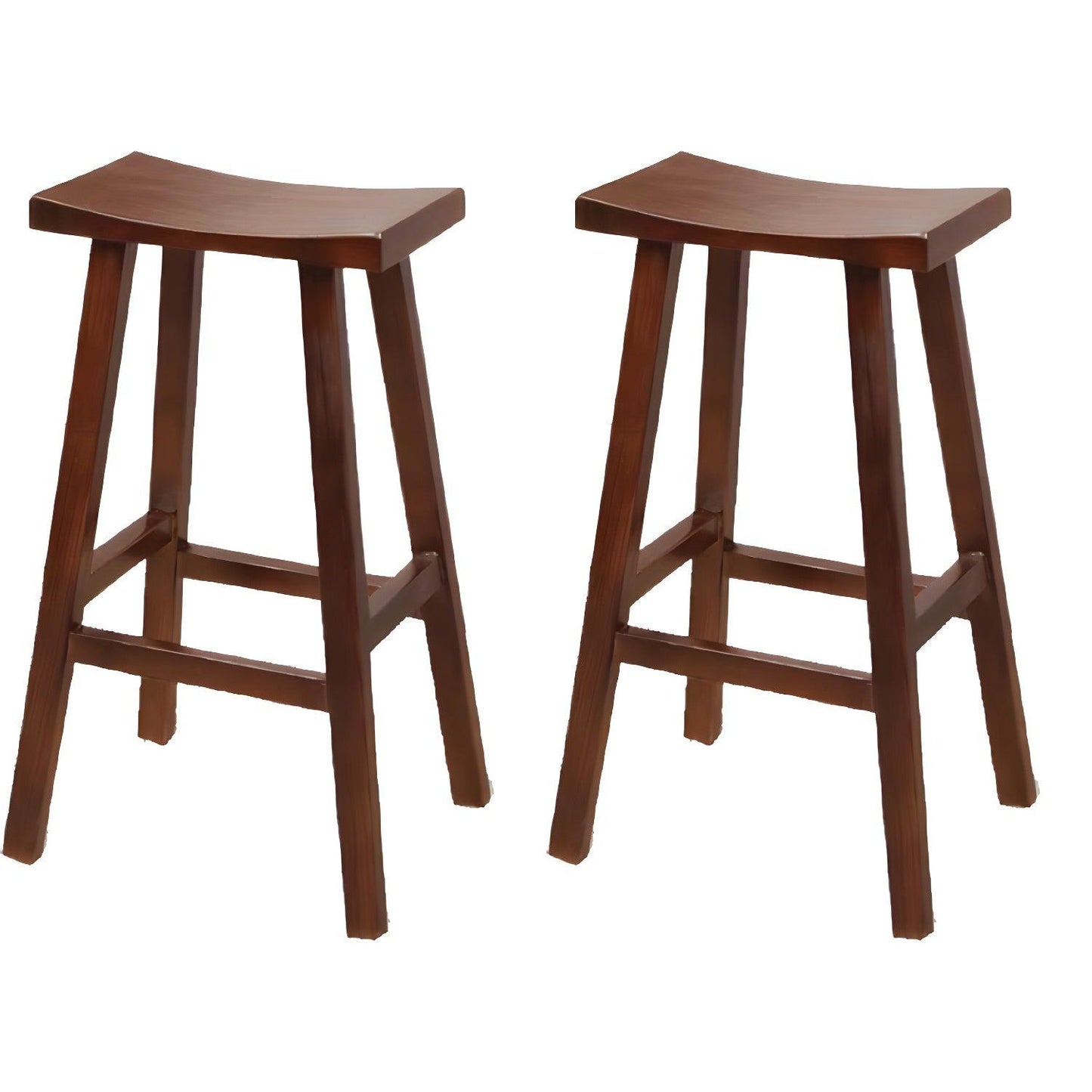 Solid Wood Saddle Seat Kitchen Counter Stool And Bar Stool - Woodartdeal