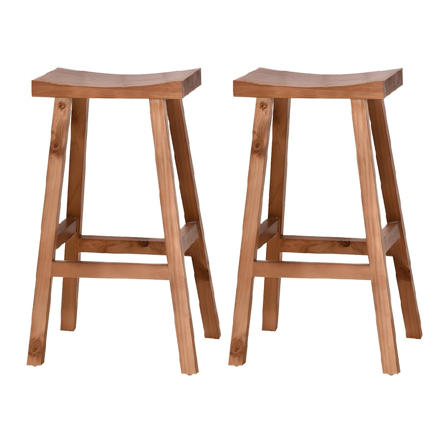 Solid Wood Saddle Seat Kitchen Counter Stool And Bar Stool - Woodartdeal