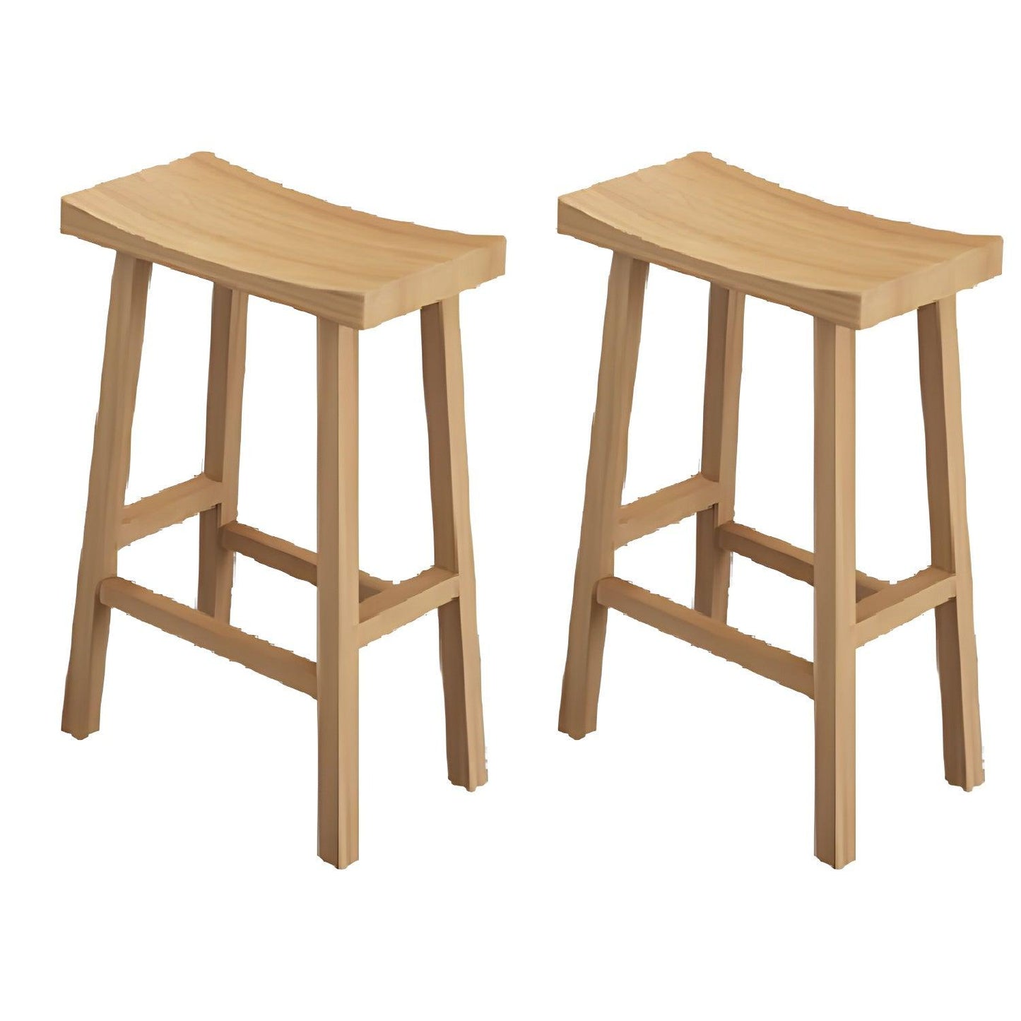 Solid Wood Saddle Seat Kitchen Counter Stool And Bar Stool - Woodartdeal