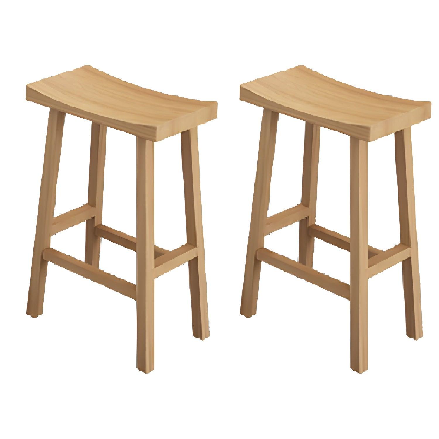 Solid Wood Saddle Seat Kitchen Counter Stool And Bar Stool - Woodartdeal