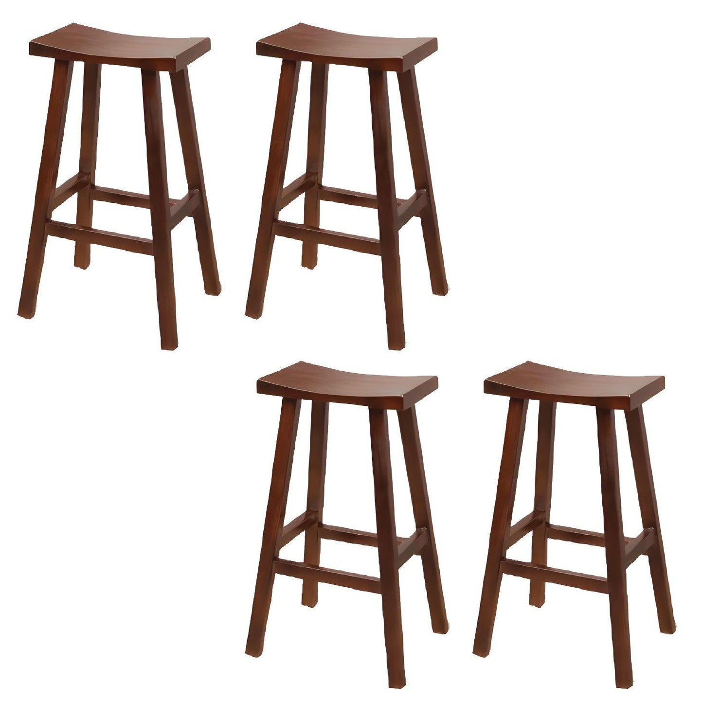 Solid Wood Saddle Seat Kitchen Counter Stool And Bar Stool - Woodartdeal