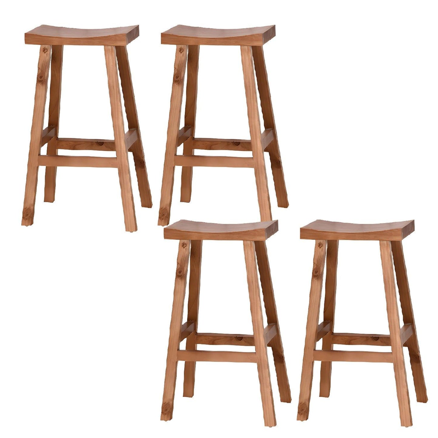 Solid Wood Saddle Seat Kitchen Counter Stool And Bar Stool - Woodartdeal