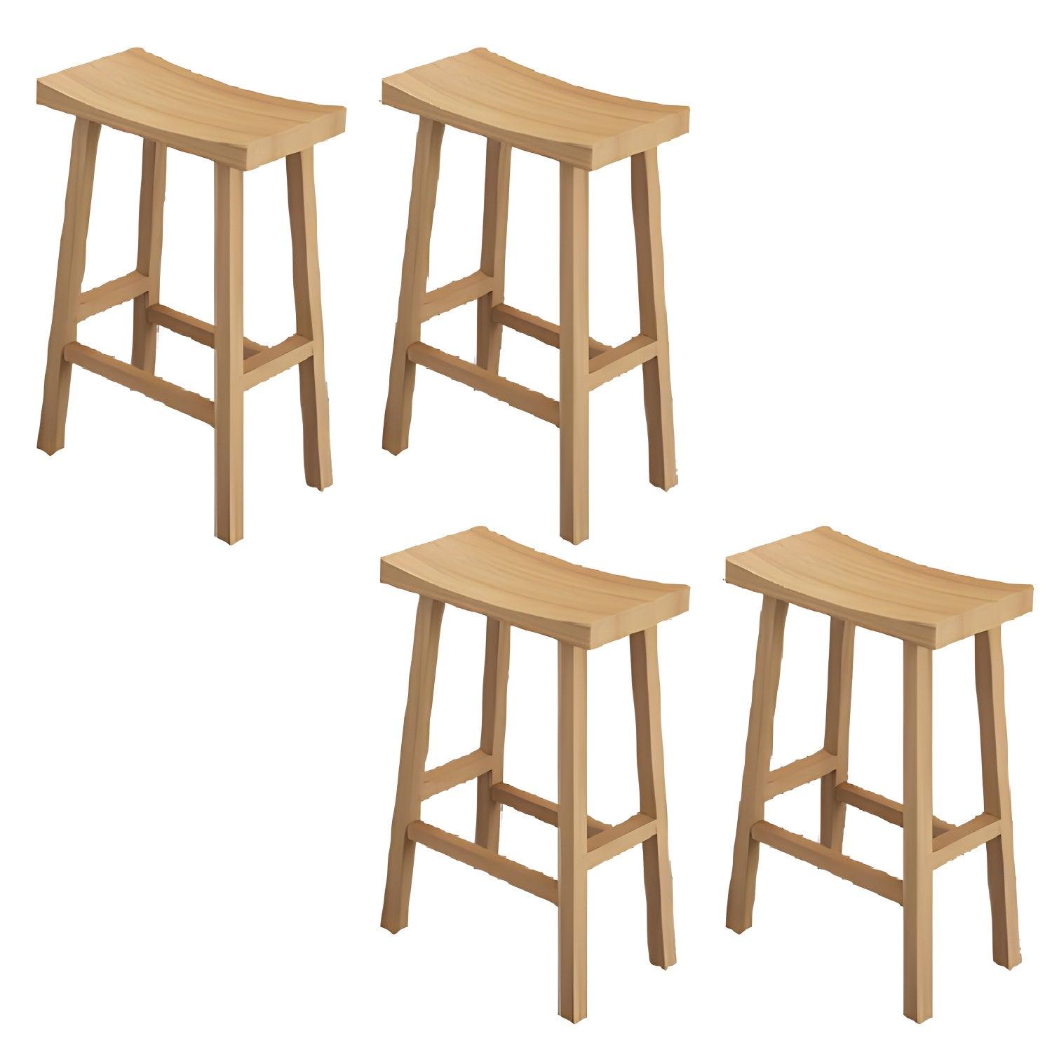 Solid Wood Saddle Seat Kitchen Counter Stool And Bar Stool - Woodartdeal