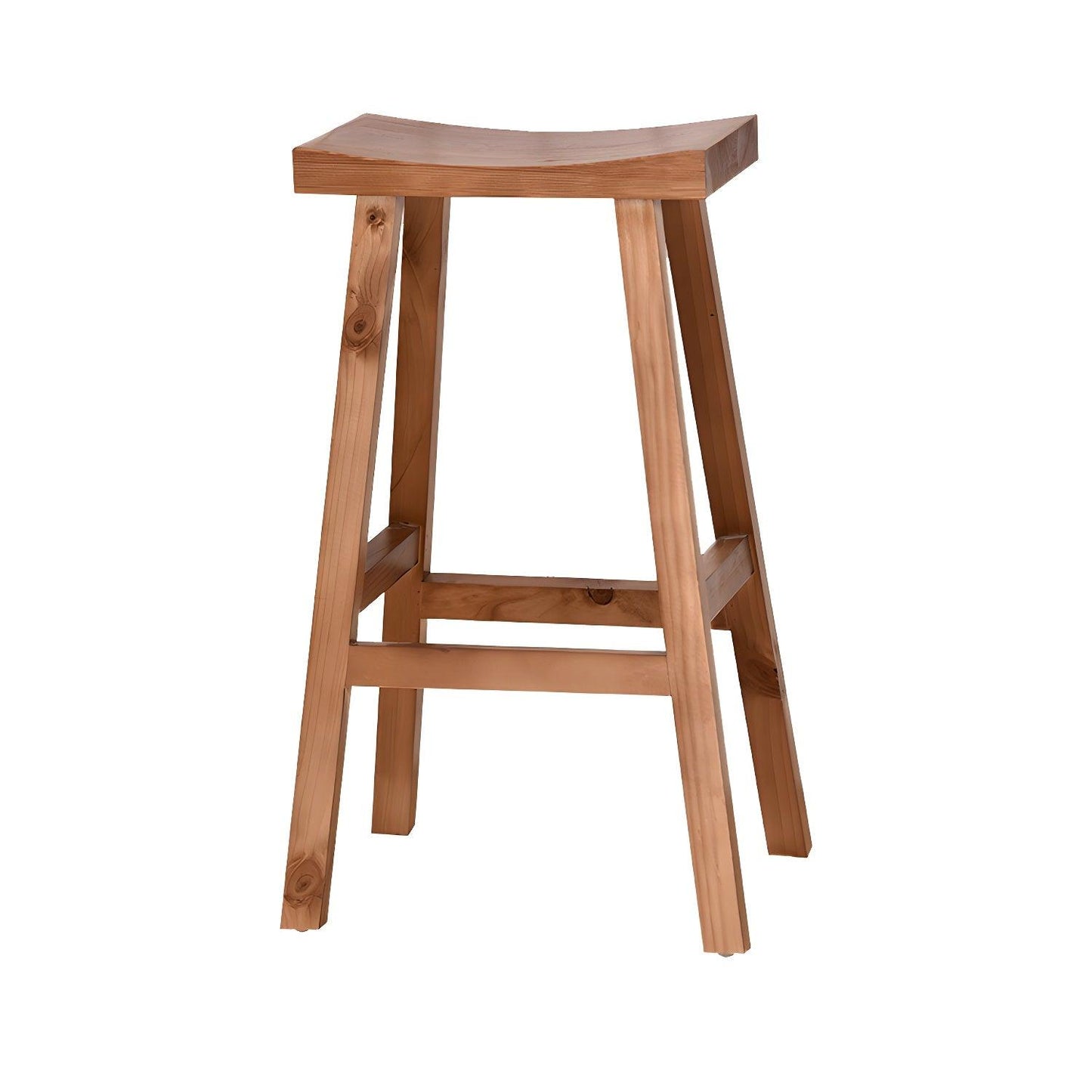 Solid Wood Saddle Seat Kitchen Counter Stool And Bar Stool - Woodartdeal