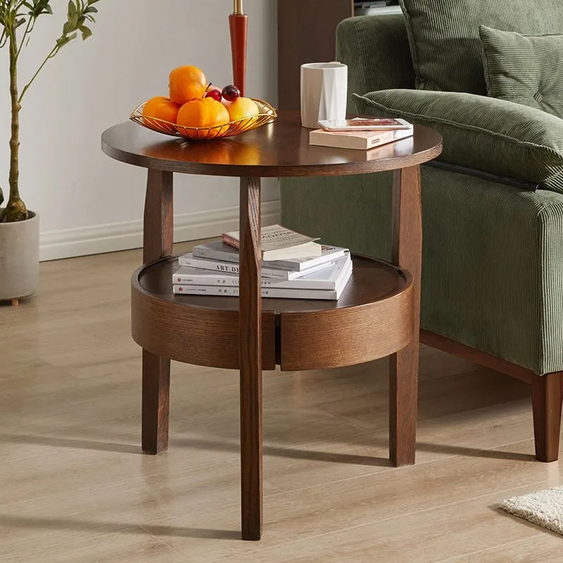 Solid Wood Side Table Tea Table Creative Corner Table With Drawer