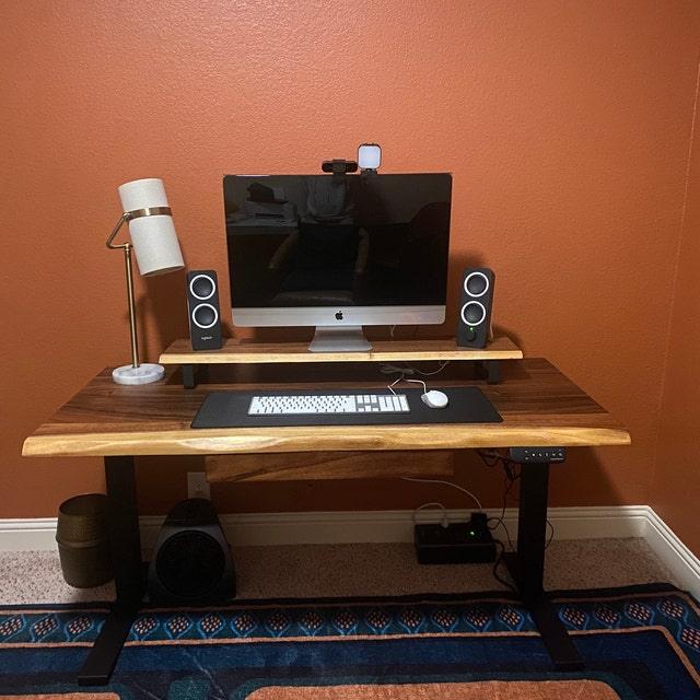 Woodartdeal Live Edge Solid Wood Desk Shelf