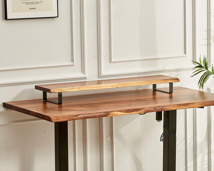 Woodartdeal Solid Wood Desk Shelf, Black Walnut - Woodartdeal