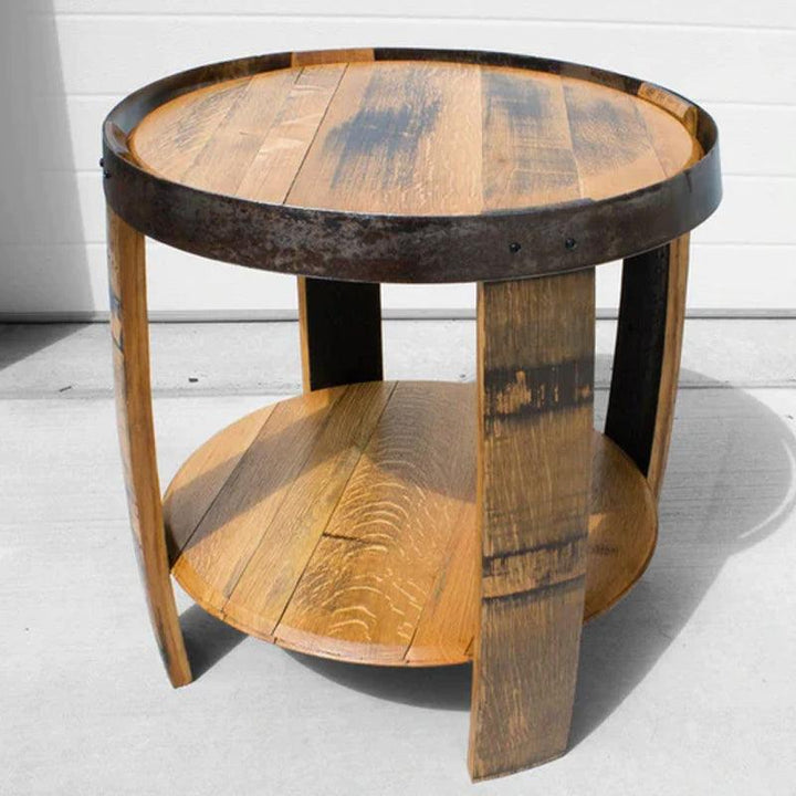 Bourbon Barrel End Table - Woodartdeal