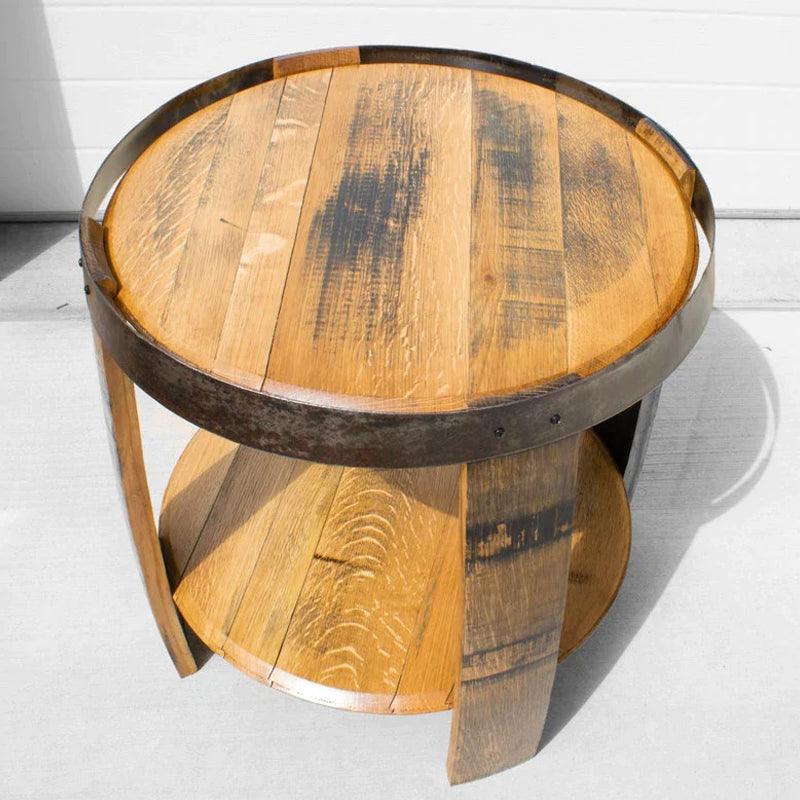 Bourbon Barrel End Table - Woodartdeal